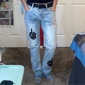 Skeleton Embroidered Jeans

Perfect statement piece